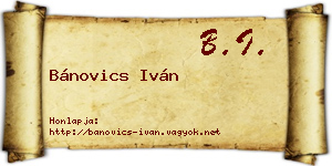 Bánovics Iván névjegykártya