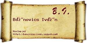 Bánovics Iván névjegykártya