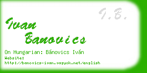 ivan banovics business card